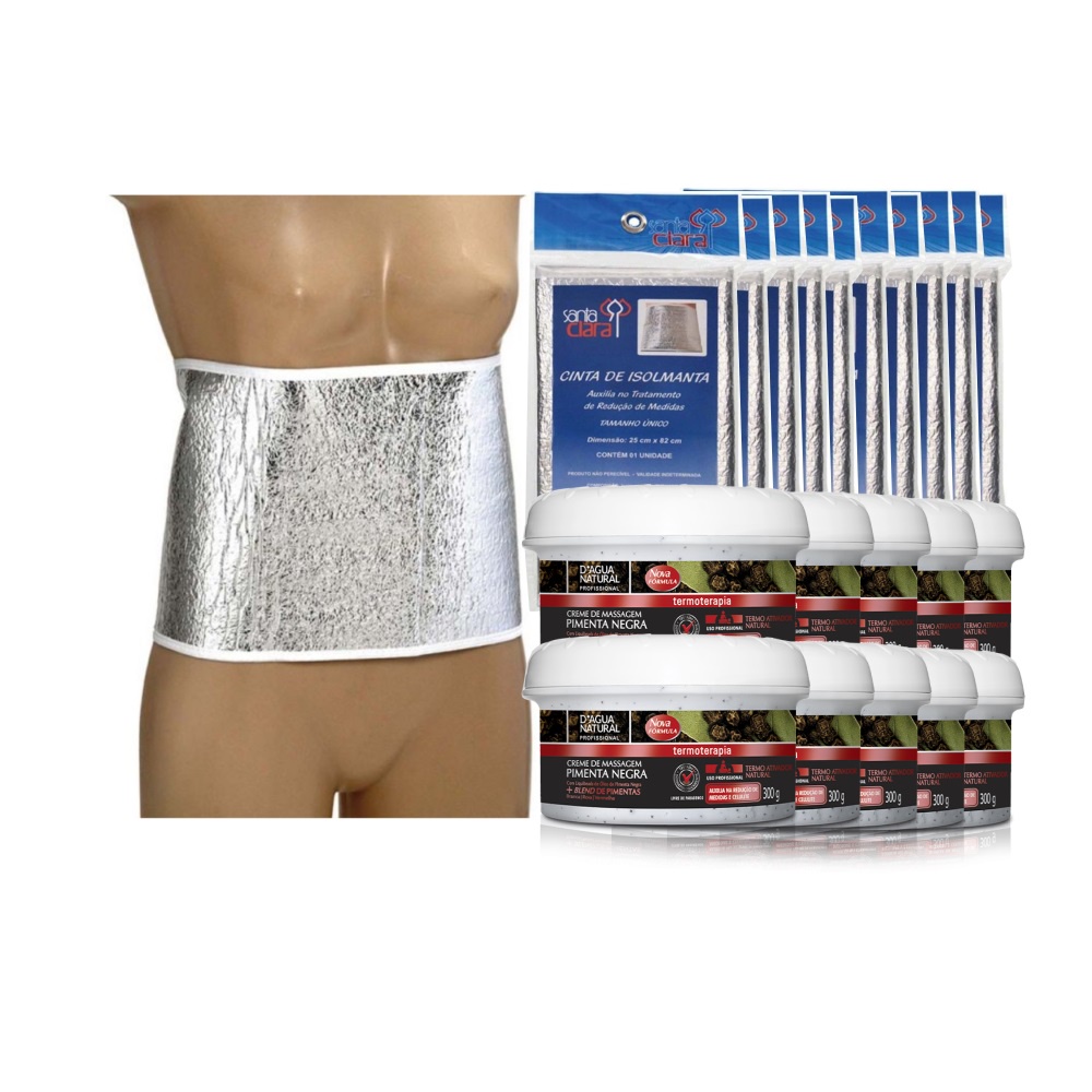 kit afina cintura creme pimenta negra 300g cinta isolmanta Atacado 10unidades