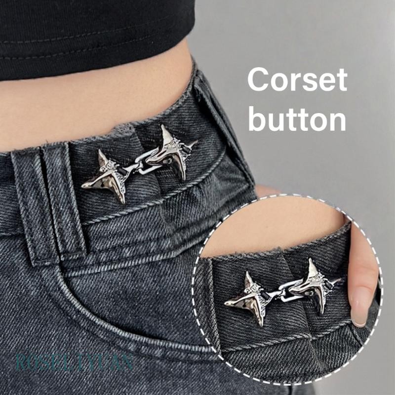 ROS Decorativo Cintura Cinching Clip Metal Prendedor Gancho Para Calças Soltas