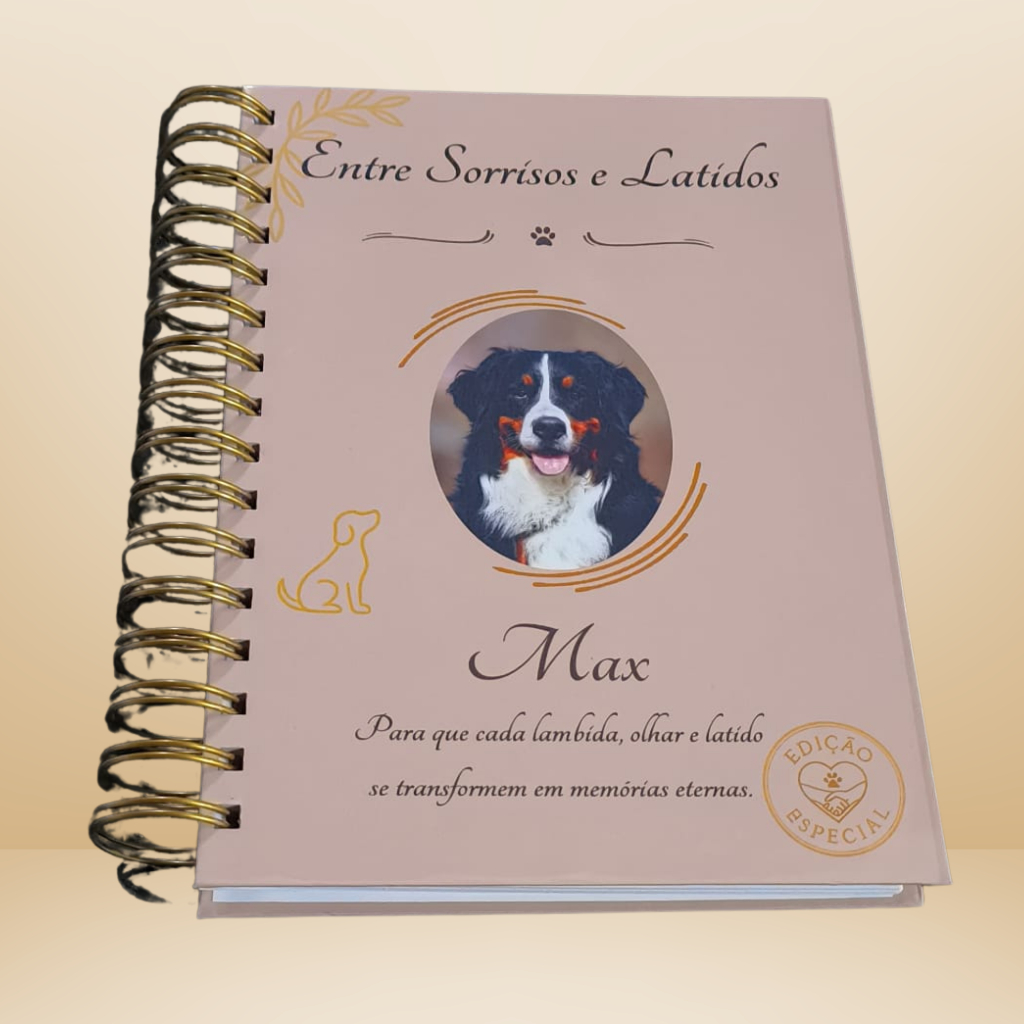 Scrapbook Pet Personalizado – Capa Dura | Nome + Foto | Folhas 180g
