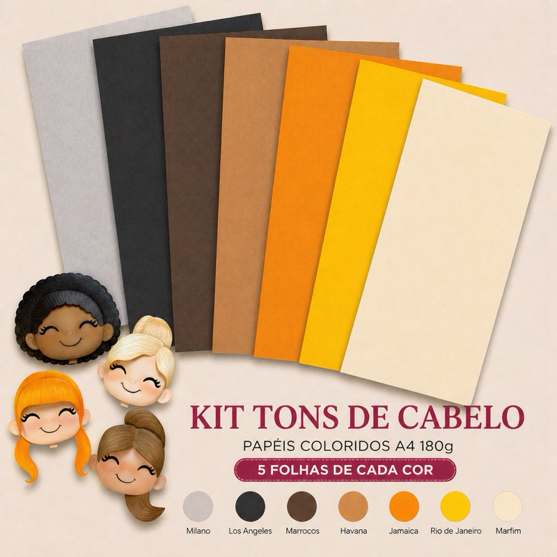 Papelaria criativa tons de Cabelo Papel Kit Artesanato Scrapbook Colorido Diversas Cores