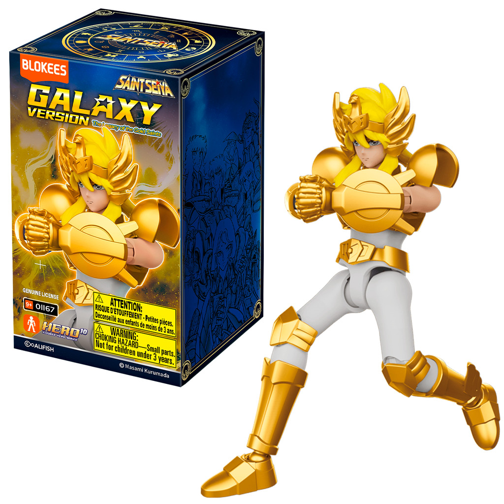 Boneco Blokees Saint Seiya Galaxy Version 02  Cygnus Hyoga Golden Bronze Cloth Special
