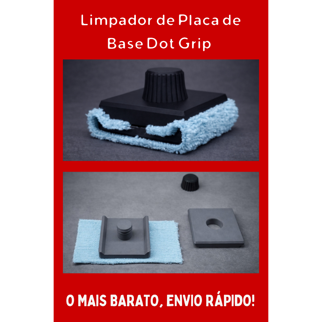Limpador de Placa de Base Dot Grip - Limpador de Tela Reto - Pano Removível - 3D