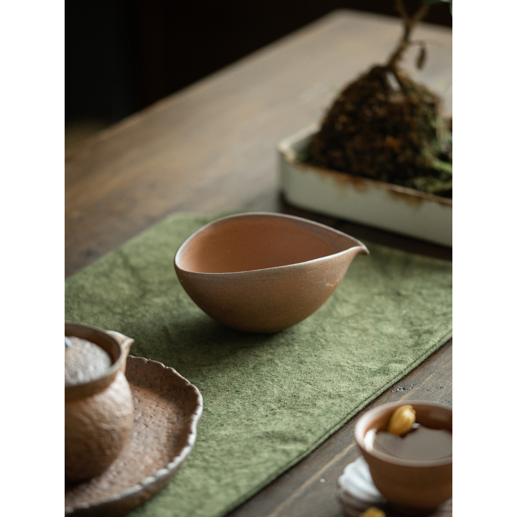 Jizheng grés copo justo Kung Fu conjunto de chá Zen barco plano separador de chá japonês Retro grande capacidade mesmo x