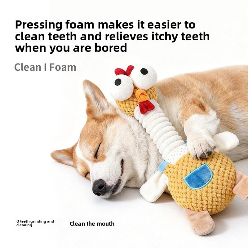 Brinquedo Para Cachorro Mastigar Estridente Alívio Do Estresse Pescoço Longo Frango Animal De Estimação Filhote De Denti