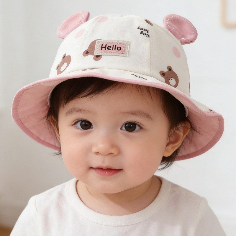 Crianças dos desenhos animados balde chapéu masculino feminino bebê bonito pára-sol bebê protetor solar bacia chapéu ver