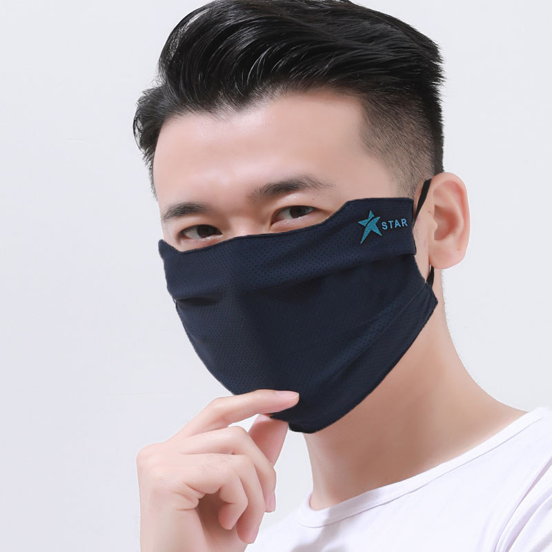Novo estilo de verão máscara masculina Extra grande estilo fino preto protetor solar adulto seda gelo estilo na moda ver