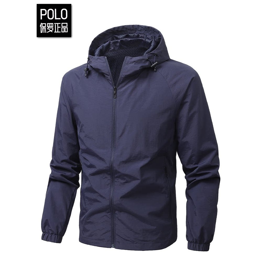 Paul estilo fino macacão com capuz jaqueta masculina de meia-idade idoso pai usar roupas de proteção solar primavera ver