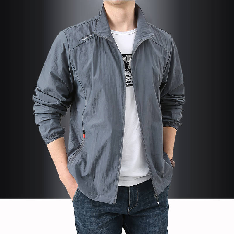 Roupas de proteção solar Jaqueta de meia-idade masculina Jaqueta fina de verão Homens Idosos de meia-idade Roupas de ver