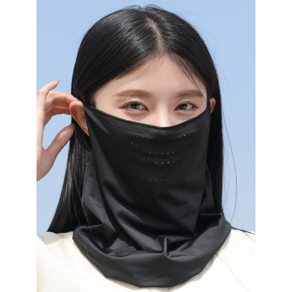 Protetor solar lenço de seda gelo lenço masculino feminino pescoço capa pescoço proteção pescoço máscara de pesca de ver