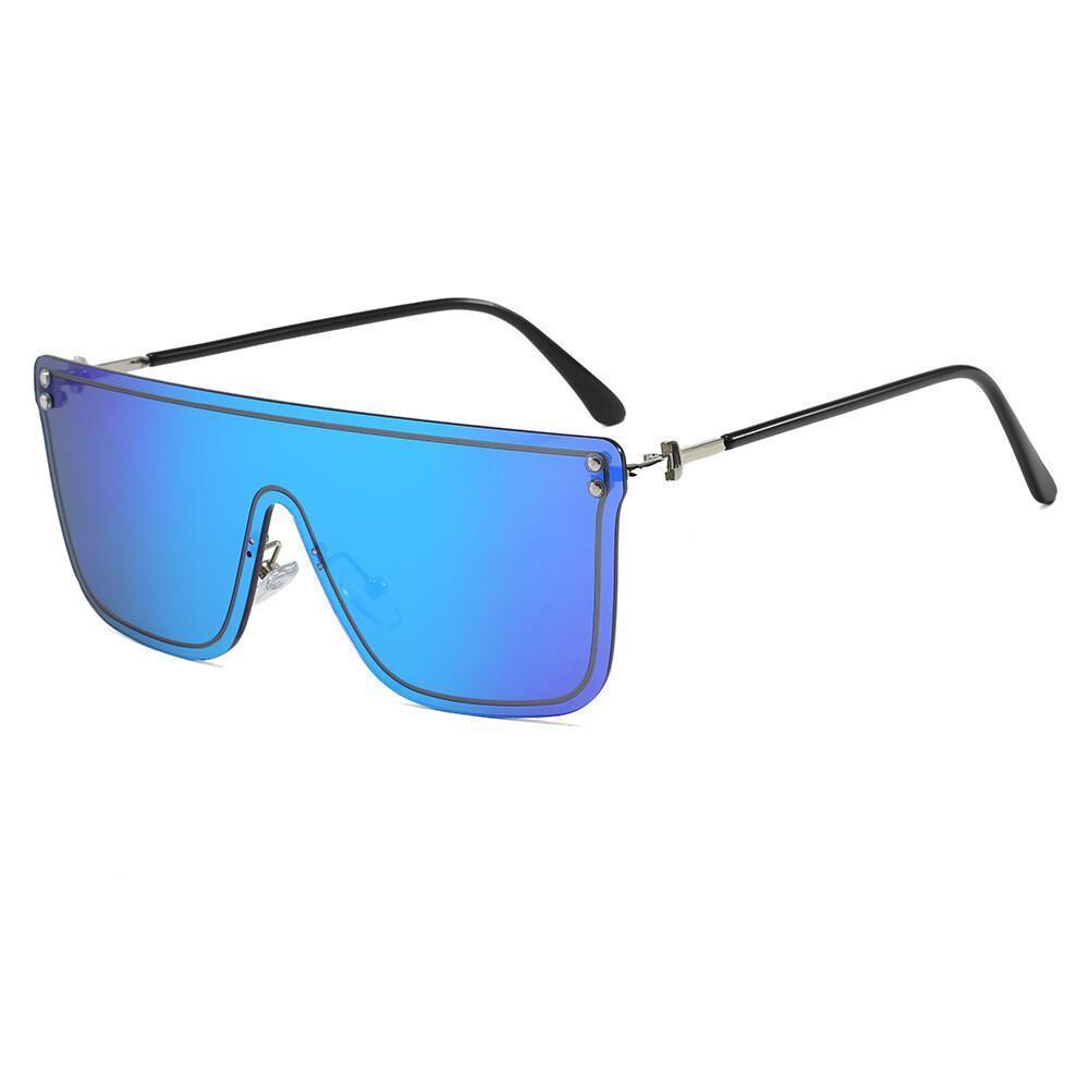 Óculos De Sol Sem Moldura Mulheres Homens Quadrados De Uma Peça UV400 Retro Driving Shades