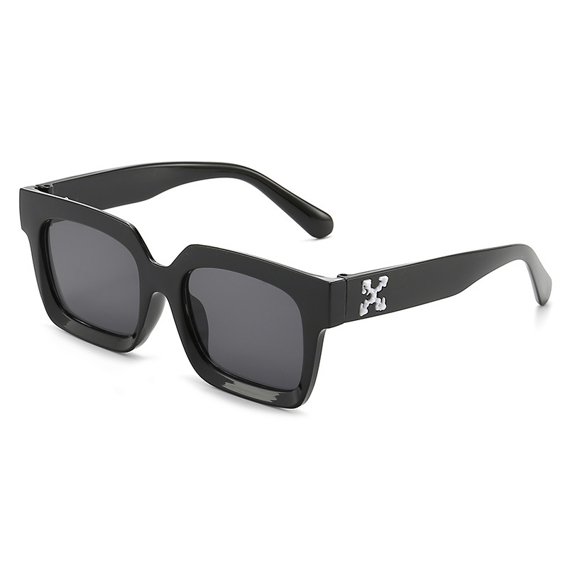 【 Vhong Sunglasses 】 OFF WHITE Óculos De Sol Brancos Mulheres Homens Moldura Quadrada Sombra Solar Anti-Radiação UV400