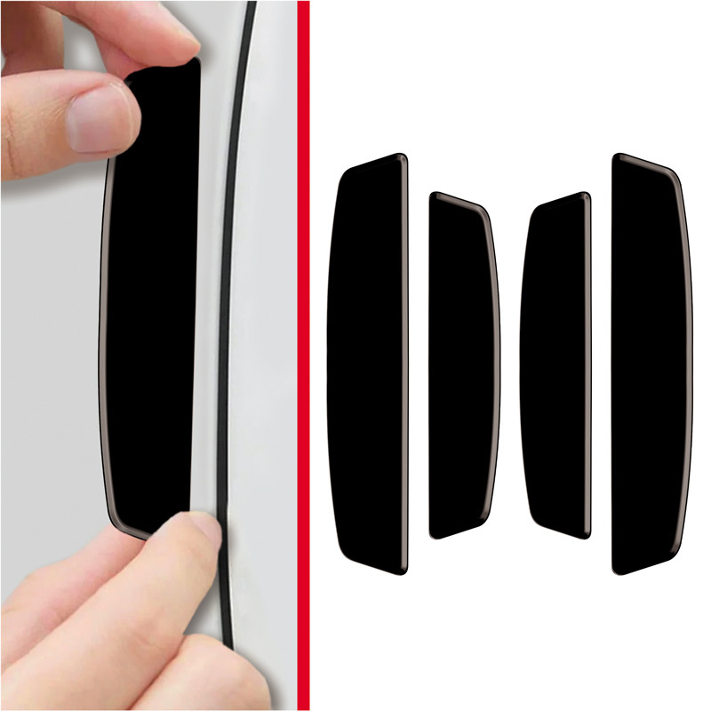 Protetor Lateral Porta Carro 3D Preto Liso Universal