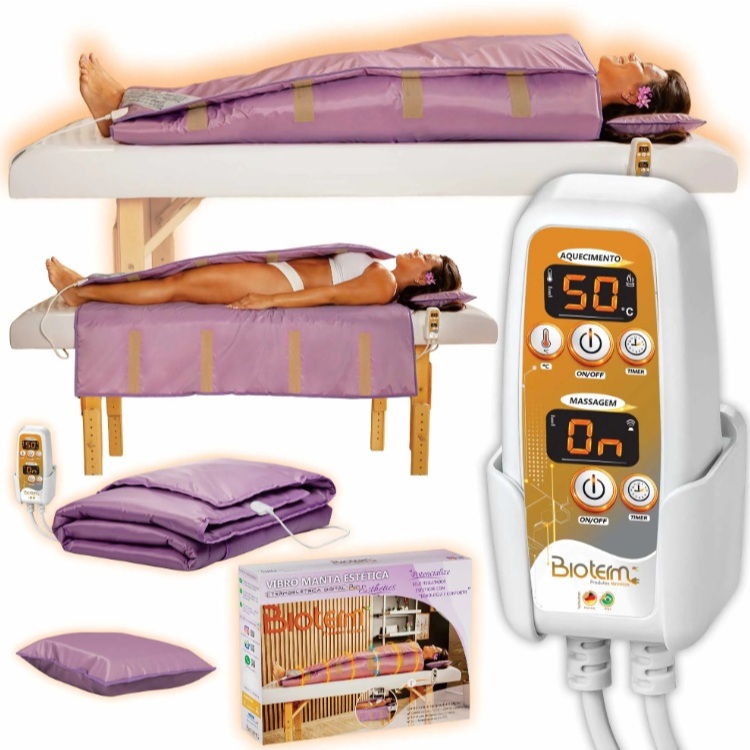 Vibro Manta Térmica Estética Massageadora Digital com Infrared Bivolt Automático Bio Term