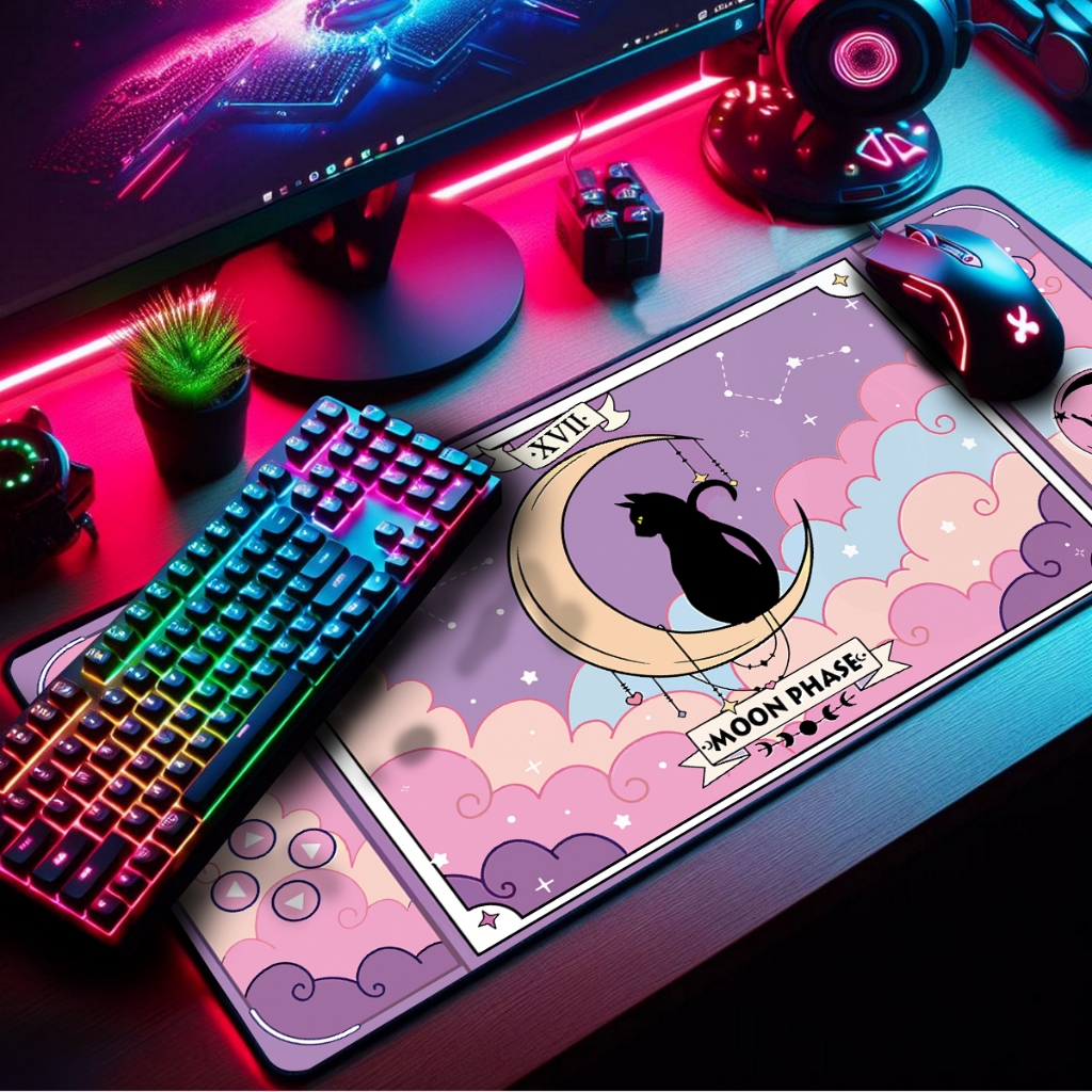 Mouse Pad Gamer Kawaii Girl Sailor Moon Sanrio  Premium Antiderrapante com Borda Costurada Diversos Tamanhos