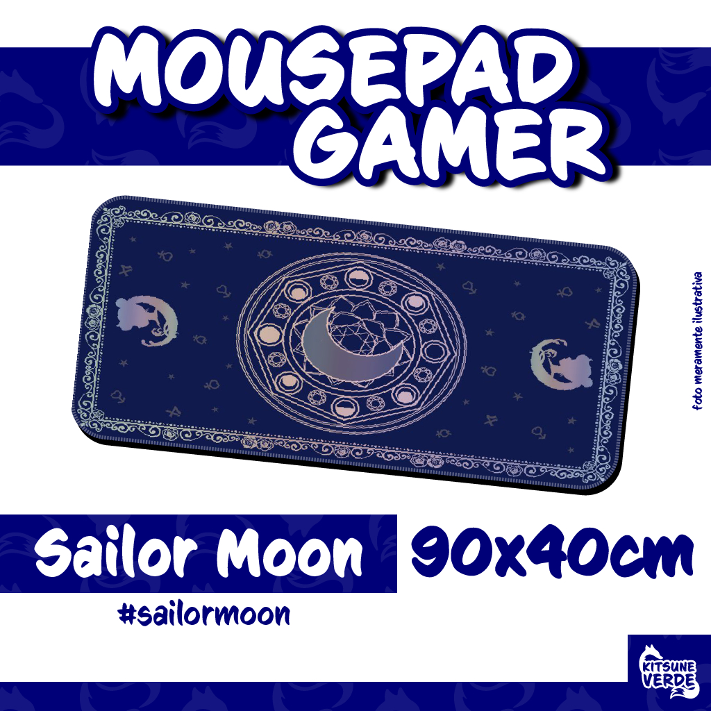 Mouse Pad Gamer  - Sailor Moon - 90x40 - 80x40 - 70x30 - 60x40 - 40x45 cm