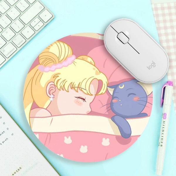 Mouse Pad Sailor Moon Delicado Rosa Fofo