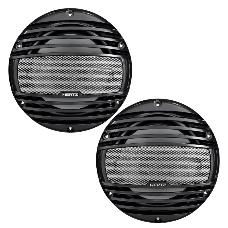 Par de Alto Falantes Hertz 6.5 Polegadas Coaxial Marítimo Black Piano Sem LED