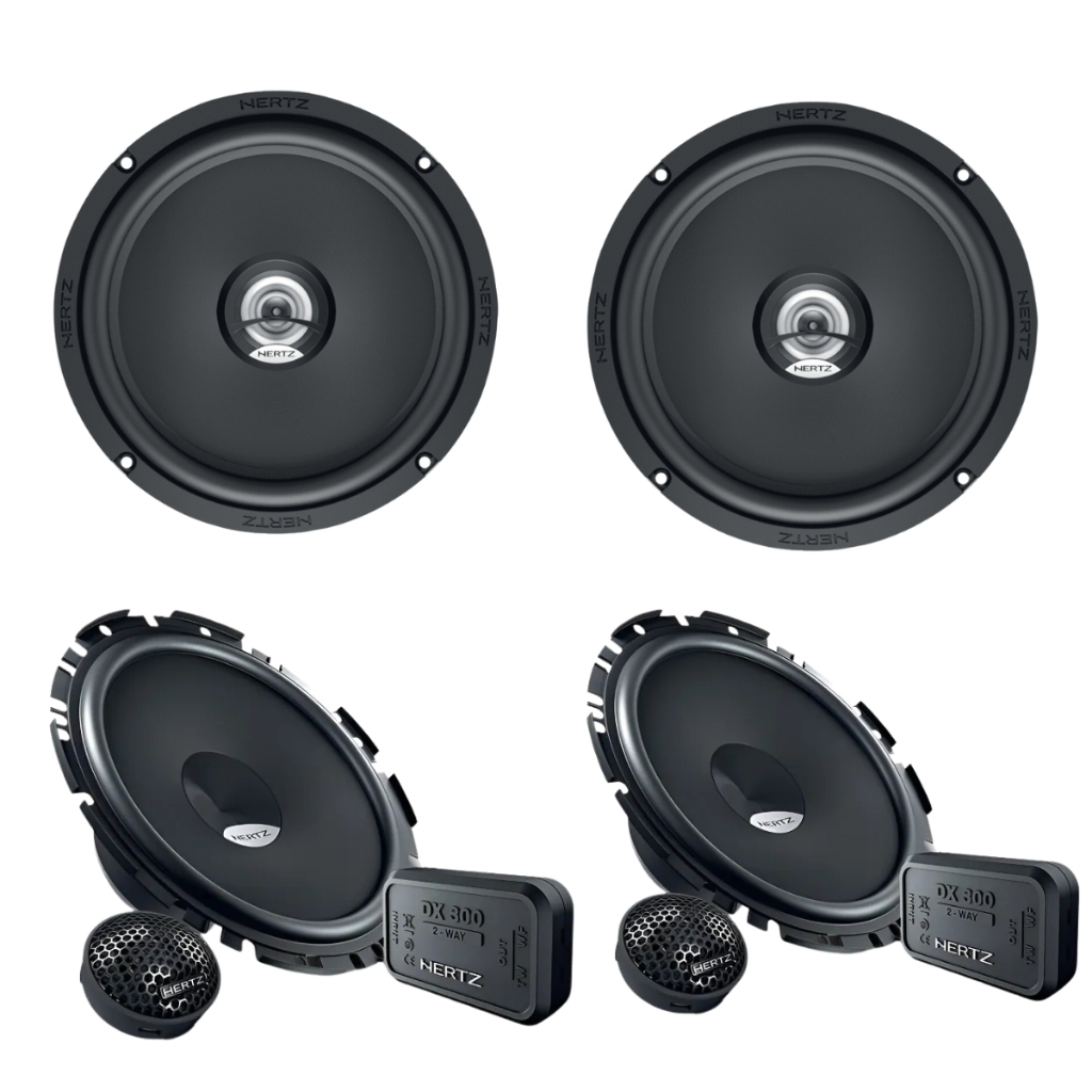 Kit Hertz 6.5 Dcx165 Coaxial + Hertz 6.7 Kit 2 Vias Dsk170 Preto