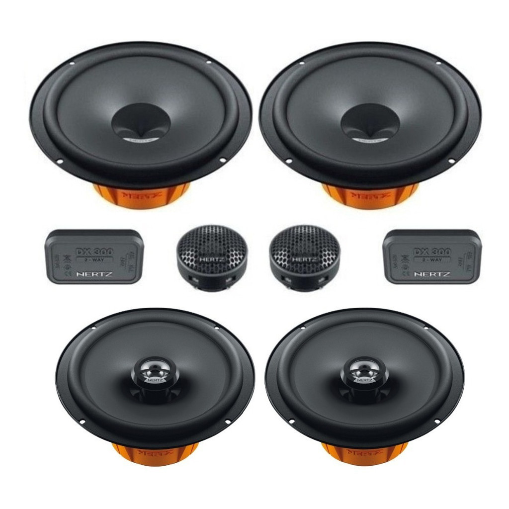 Kit Alto Falante 2 Vias Hertz Dsk 165.3 + Coaxial Dcx 165 Cor Preto