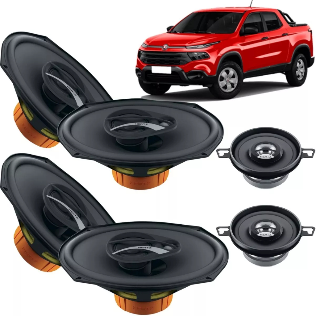 Kit Falante Hertz 6x9 Dcx690 Coaxial Painel Dcx 87 Fiat Toro