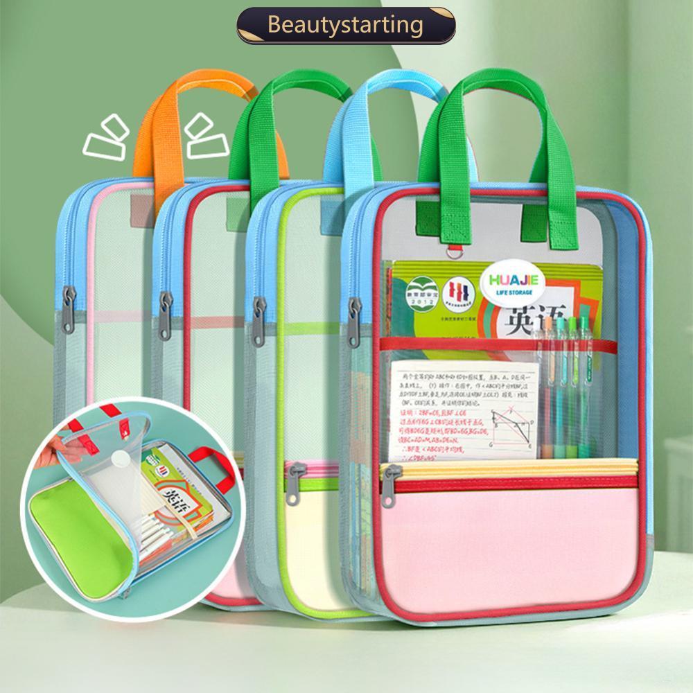 BEAUTYSTARTING Bolsa De Arquivo Portátil Para Estudantes , Sacola Colorida Dopamina , Grande Capacidade , Em Forma De L