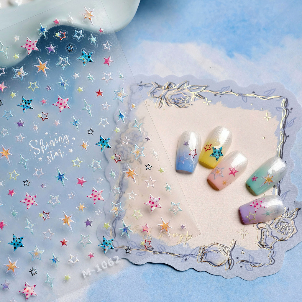Menina estrela de cinco pontas concha luz Manicure adesivo decoração prego computador caso de telefone ipad pequeno padr