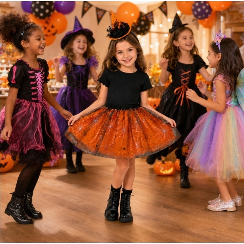 Fantasia Halloween - Saia de tule+tiara/kit 2 Peças