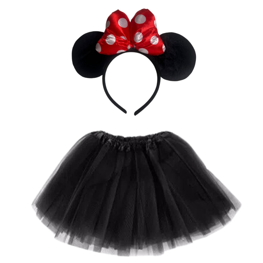 Fantasia Ratinha + Saia tule Preta Adulto E Infantil Festa Carnaval Halloween
