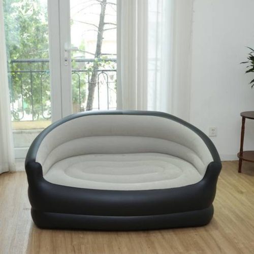Sofá inflável 2 lugares Mini sofá PVC flocado TOP RIO cinza preto acompanha bomba