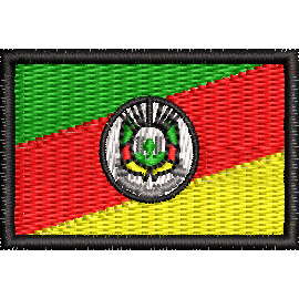 Patch Bordado Mini Bandeira Estado Rio Grande do Sul 3x4,5 cm Cód.MBE10 RS mochilão viagem