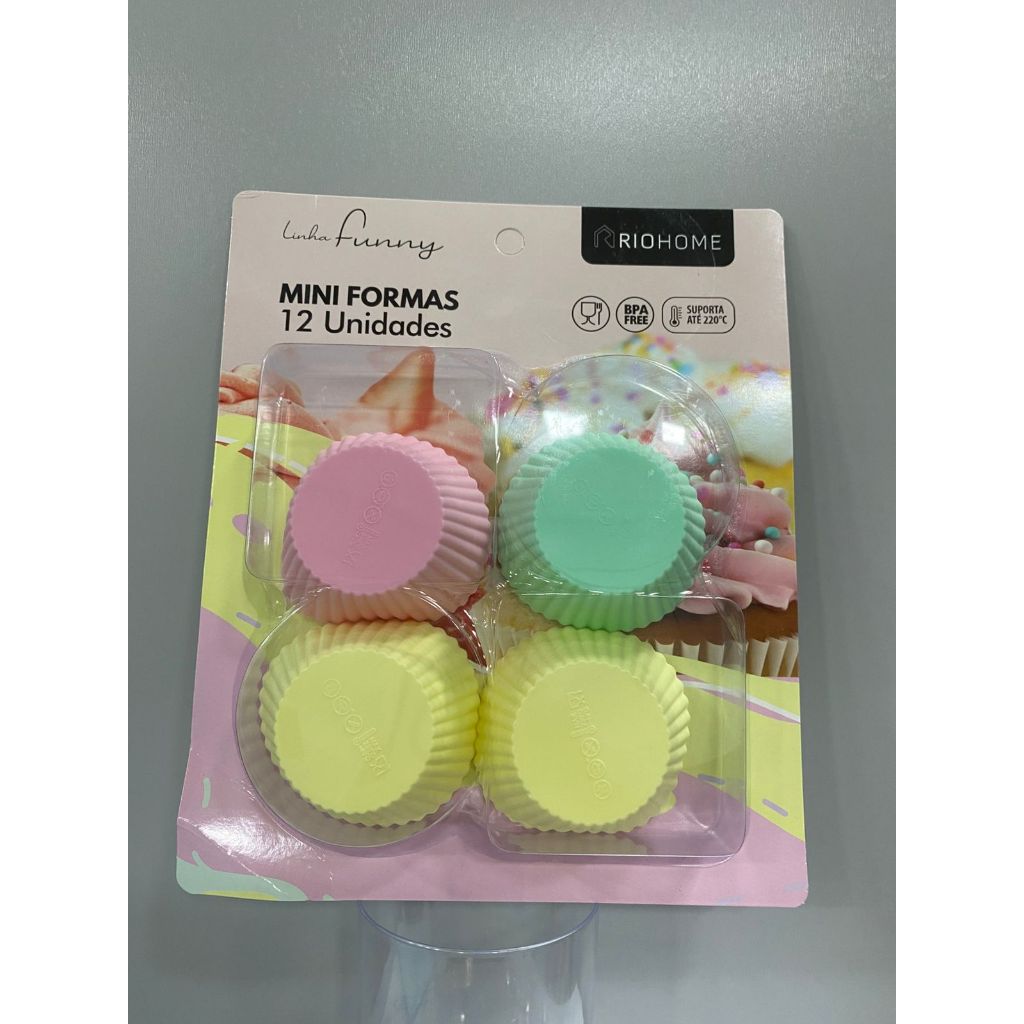 Mini Forma 12 Unidades - BPA Free, Suporta Até 220°C - Marca Rio Home