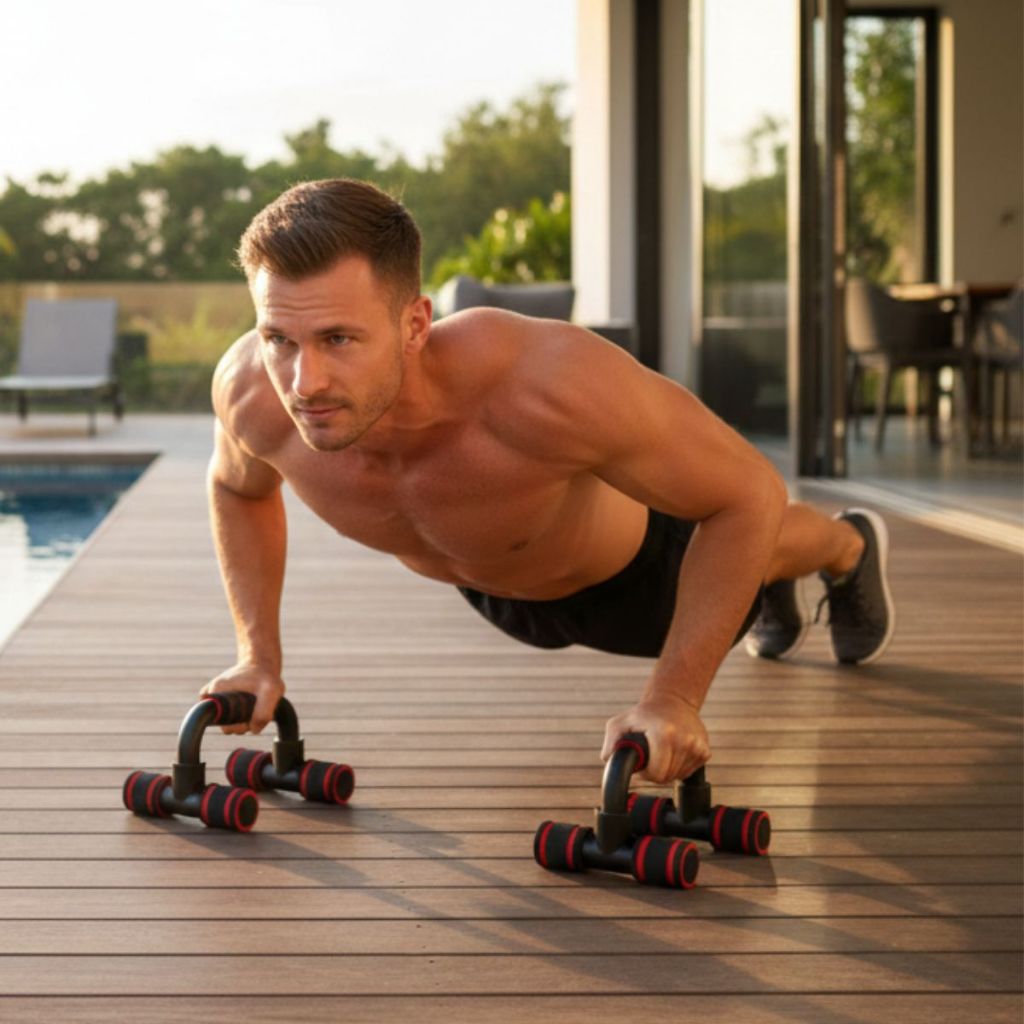 Barra De Flexão Apoio Força Portátil De Chão De Peito Suporte Treino Funcional Musculação Academia em Casa Envio Rápido