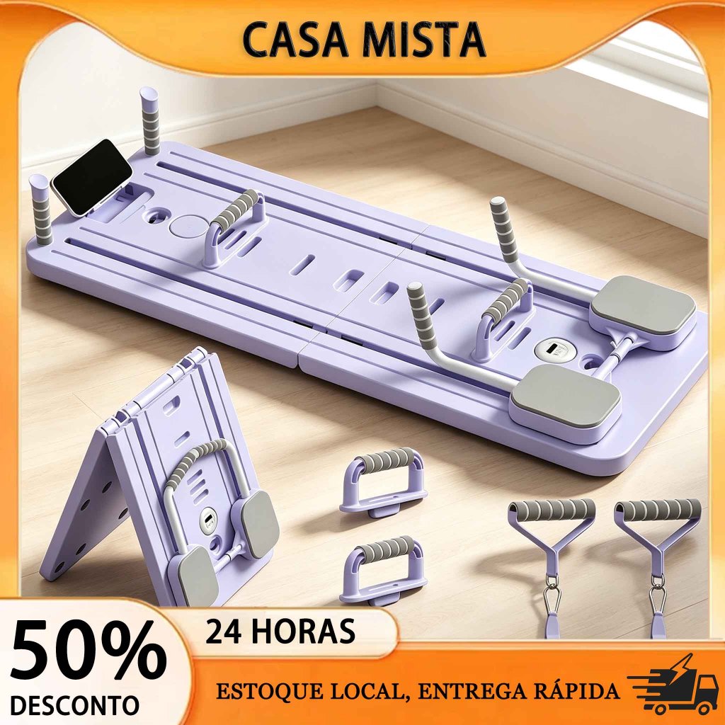 Kit Treinador Fitness Multifuncional Dobrável Compacto, Aparelho de Musculação Portátil para Treino Diário em Casa