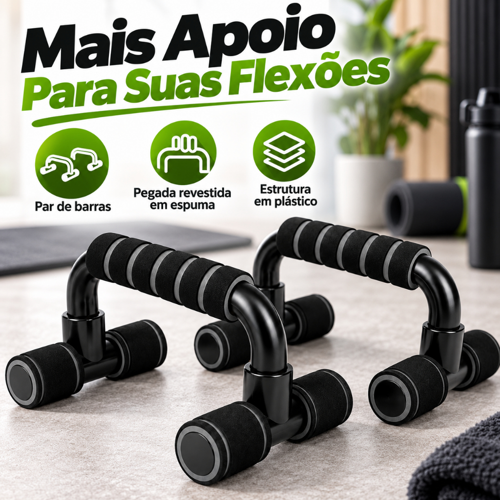 Barra Apoio Para Flexão Push Up Treino Musculação Portátil