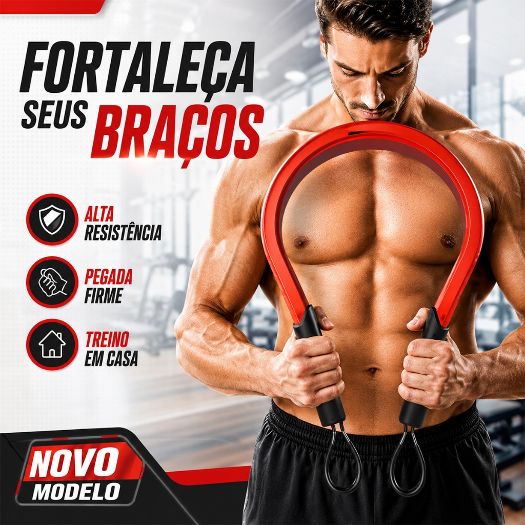 Nova Barra Flexora 30kg/60kg/100kg Twister Power Treinamento Força Musculação Braços Tórax Portátil