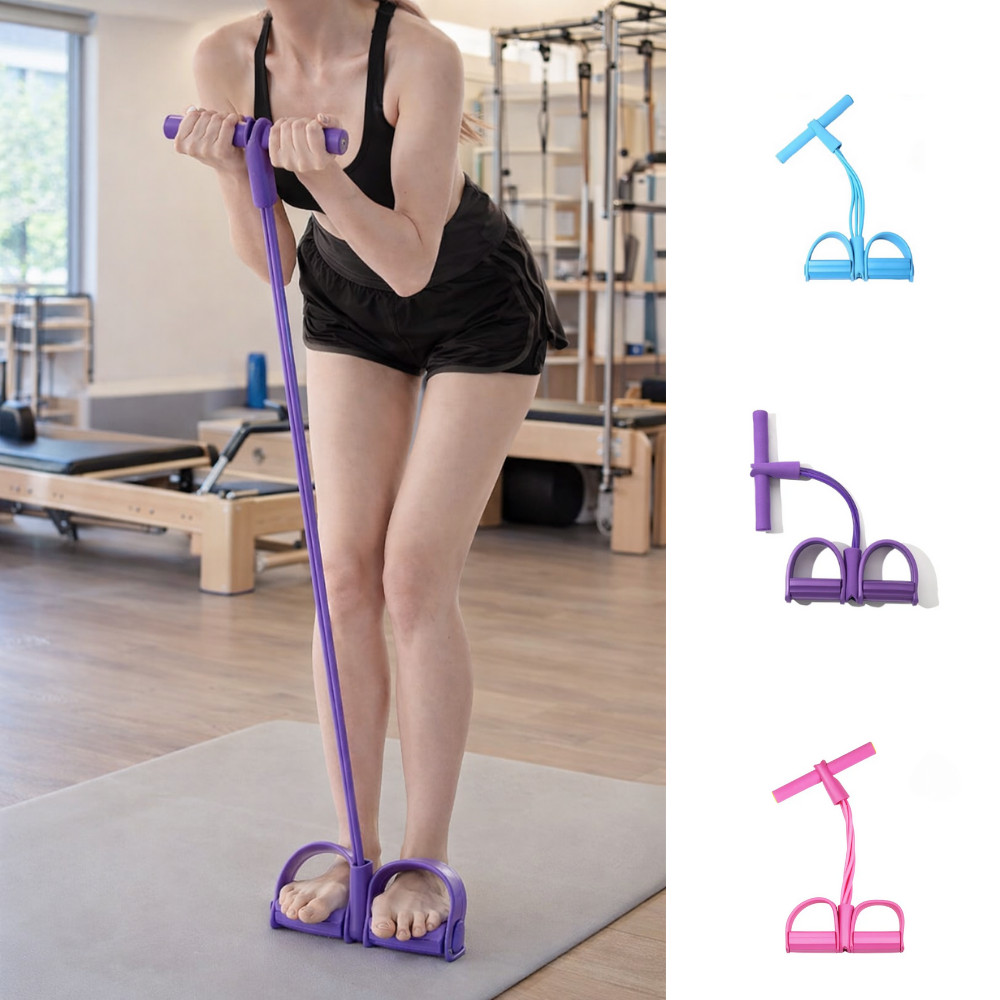 Elástico Extensor Pedal Fit Portátil Para Exercícios Em Casa