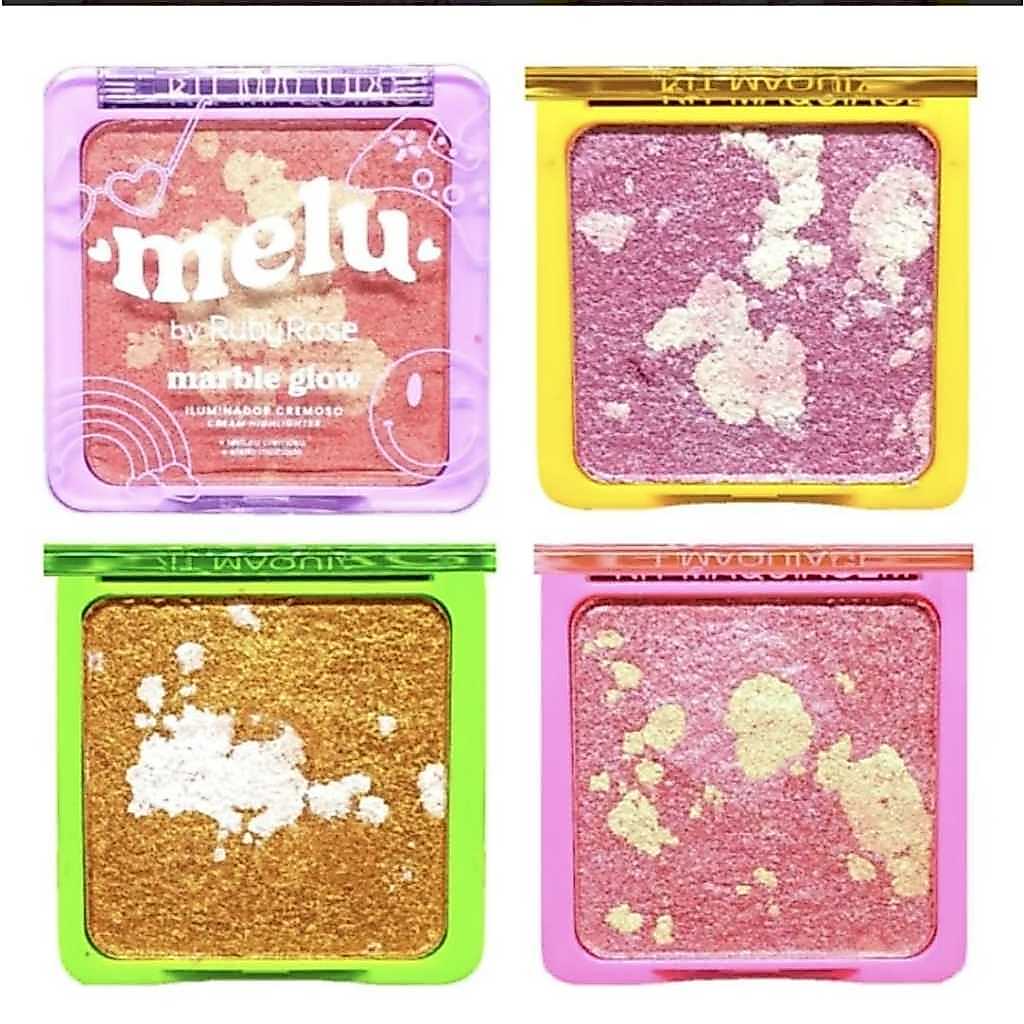 Marble Glow Iluminador e Blush Cremoso Efeito Molhado - Melu by Ruby Rose