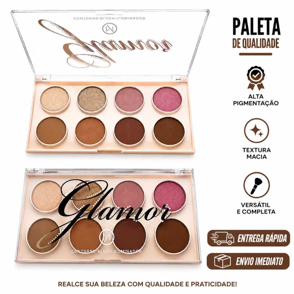 MYLIFE GLAMOR PALETA DE CONTORNO BLUSH E ILUMINADOR MY8516