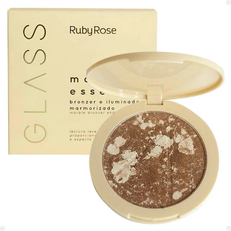 Bronzer e Iluminador Marble Essence Glass 14,7g Ruby Rose