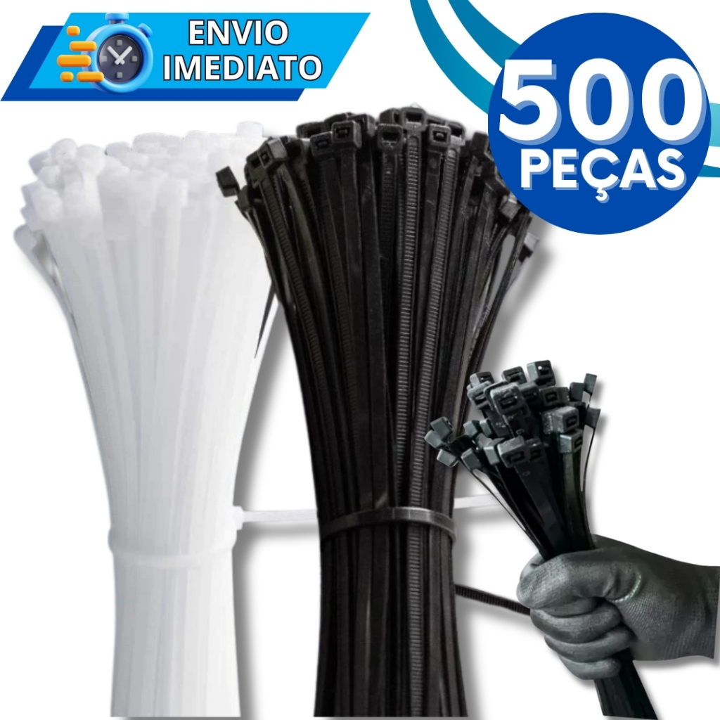 KIT Jogo 100/200/300/500 Unid Abraçadeira de Nylon Enforca Gato Braçadeira Cintas Plásticas Resistente Presilha