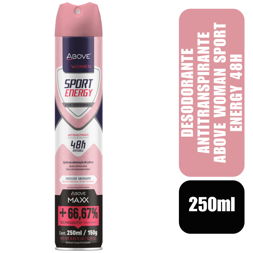 Desodorante Antitranspirante Above Woman Sport Energy 48h 250ml
