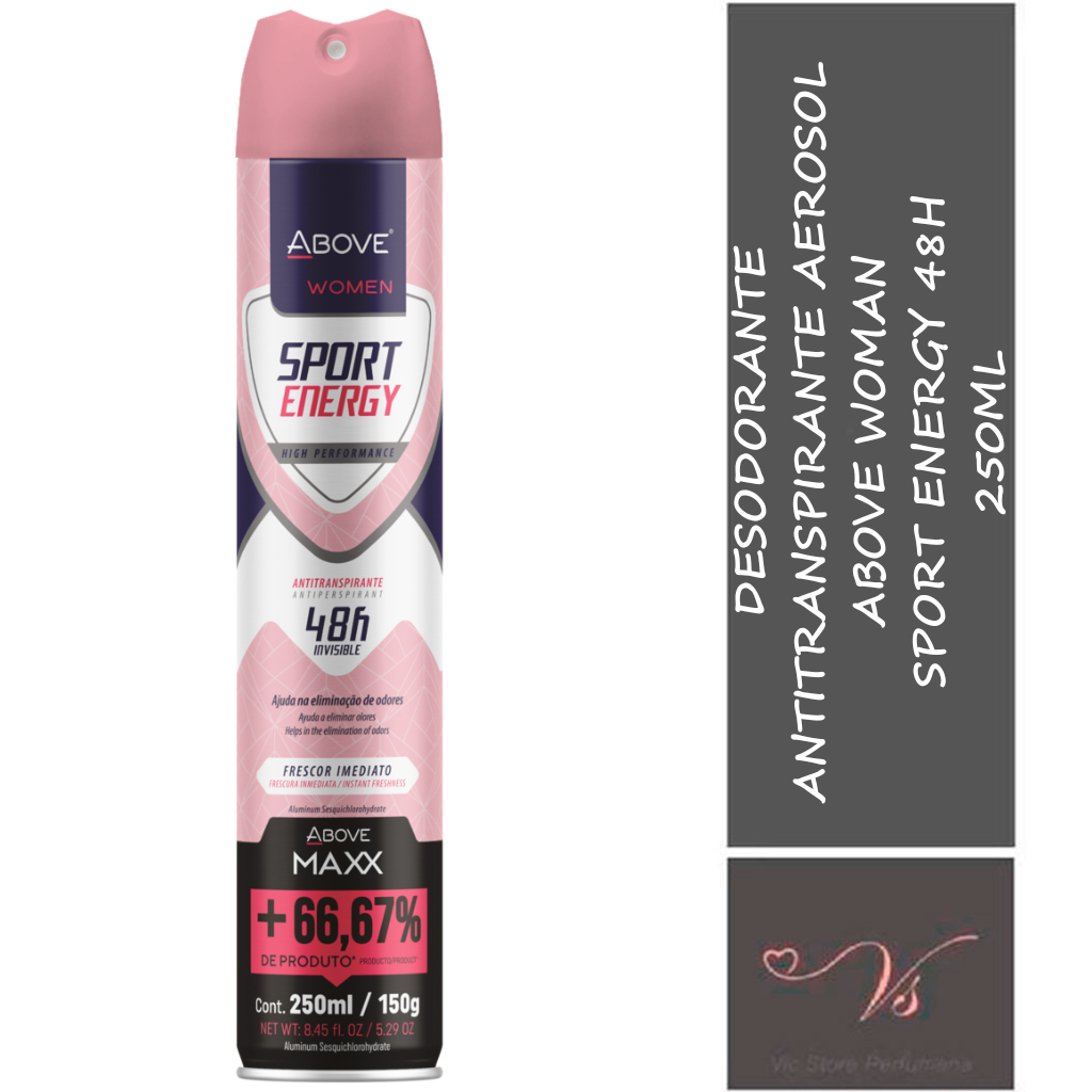 Desodorante Antitranspirante Aerosol Above Woman Sport Energy 48h 250ml
