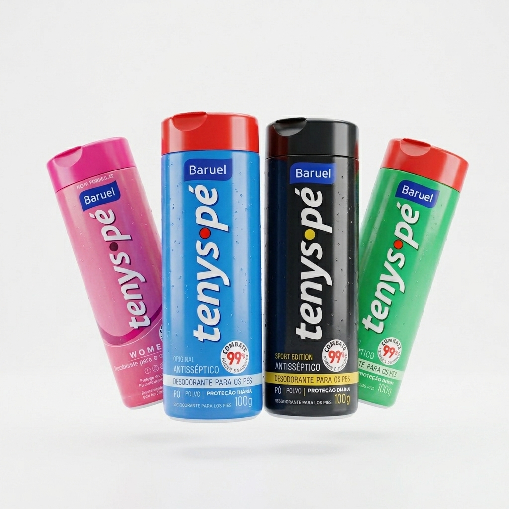 Kit 4 Talcos Tenys Pé Baruel Original Woman Sport Canforado