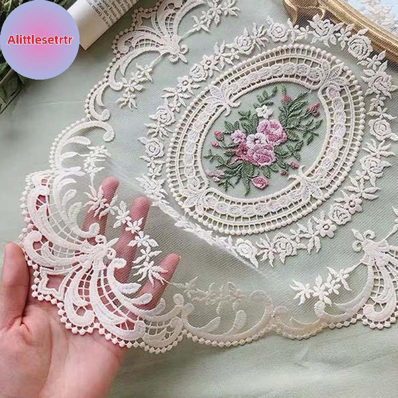 Tlesettrtr Capa De Mesa De Jantar Bordada , Elegante , Redonda , Renda , Toalha , Café , Guardanapo , Festa , Casamento