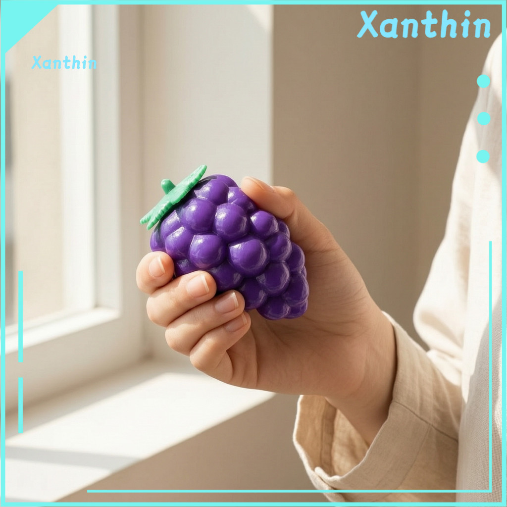 Strawberry Fidget Toy Stress Relief Squeeze Grape – Realistic Fruit for Anxiety Office Desk Ball for Kids