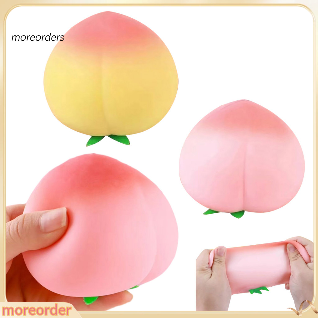 1/2 Pcs Peach Squeeze Toy Realistic Shaped Fidget Stress Ball Anti-anxiety Slow Rising Sensory Decompression for Kids Ad