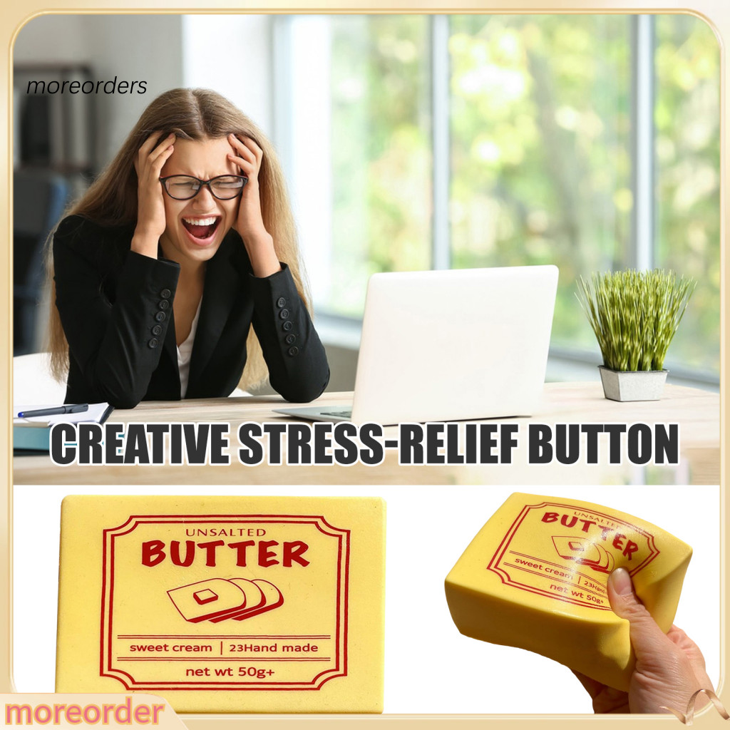 Butter Bread Stress Relief Toy Slow Soft Squeeze Ball Realistic Stick for Anxiety Relaxation Fun Gift Perfect for Kids A