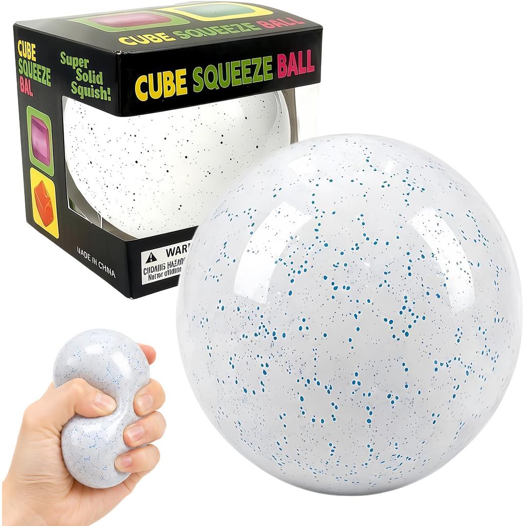 Snowball Stress Ball,Stretchy Fidget Toys for Anxiety Relief Squishy Toys,Realistic Snowball Squeeze Toy for Adults Stre