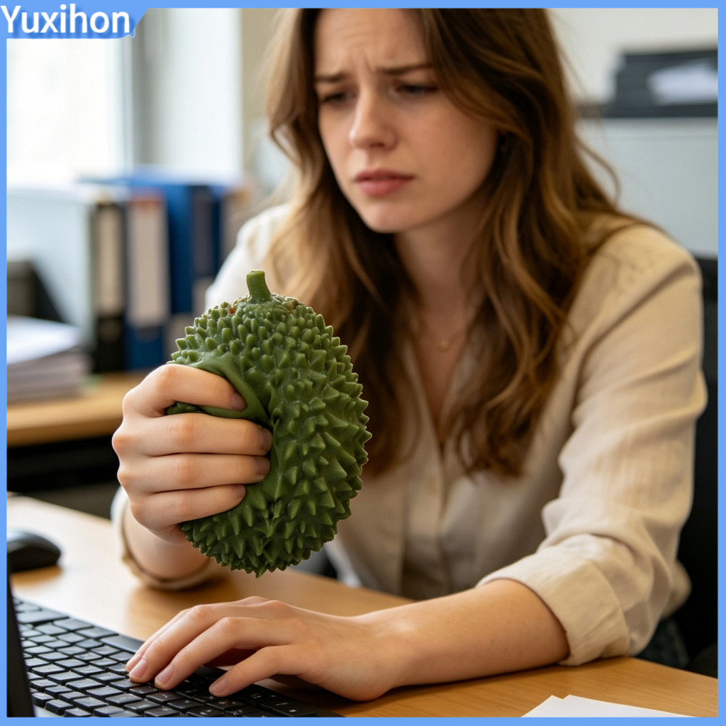 Stress Reduction Gadget Realistic Durian Squeeze Toy Soft Relief Ball for Kids Adults Fake Fruit Squishy Fun Stretchy fo