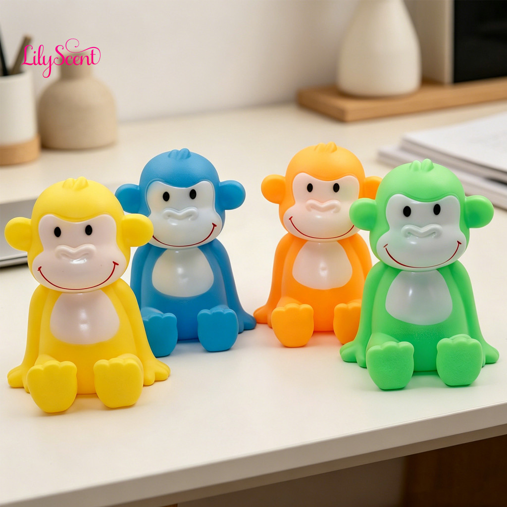 Stress Relief Squeeze Toy Monkey Shape Ball Squeaky with Realistic Sound Soft Tpr Fidget Cute for Kids for Relaxation